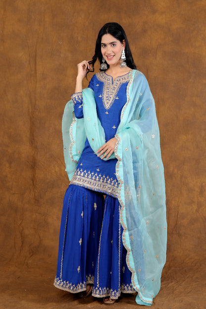 Blue Sharara set