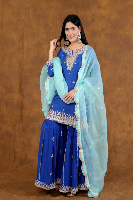 Blue Sharara set