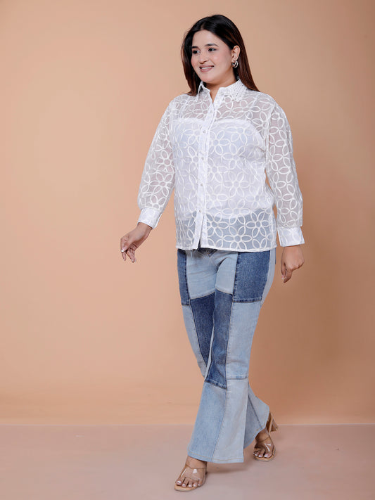 Self Design Casual Cotton Shirt