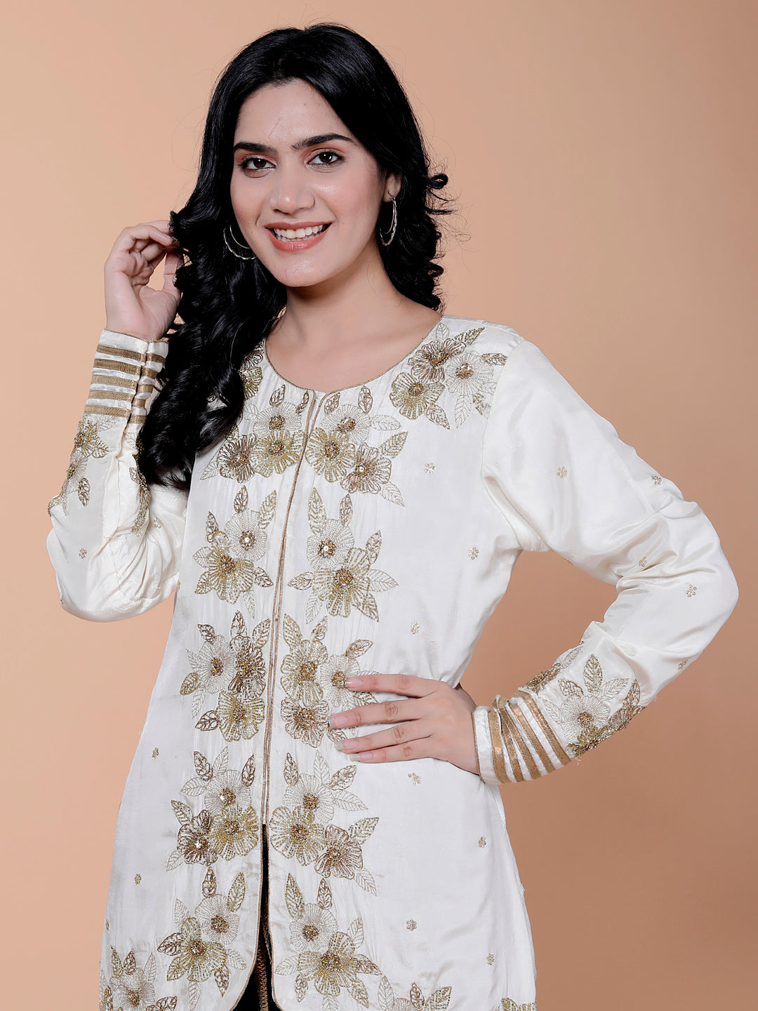 Intricate golden embroidery Kurta Set