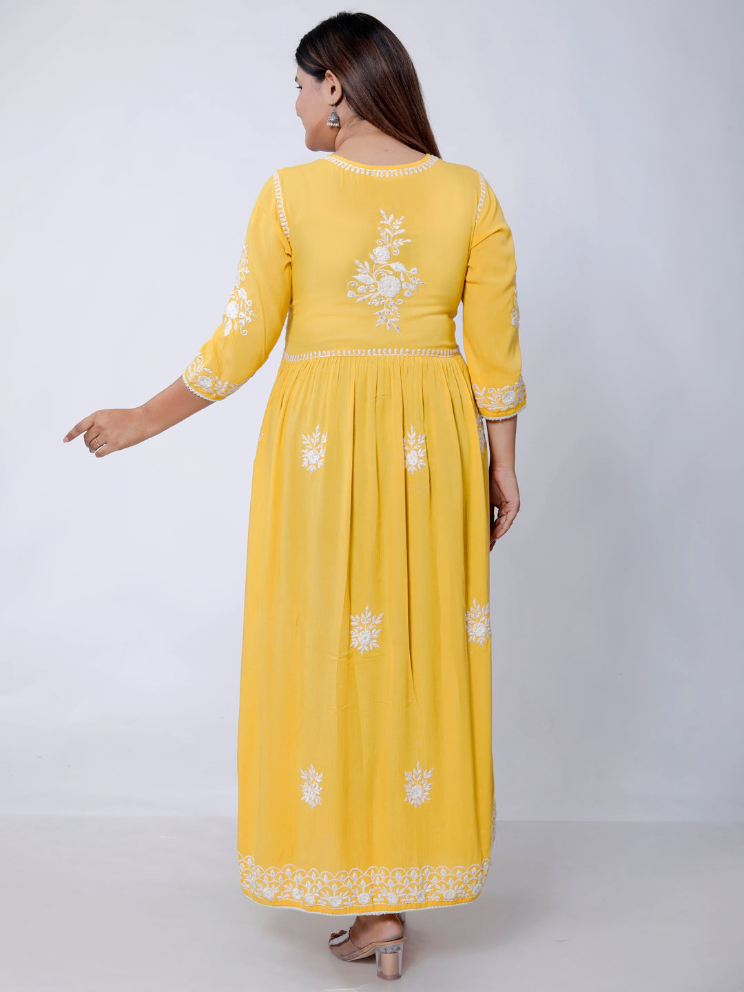 Floral embroidery Anarkali  Kurti