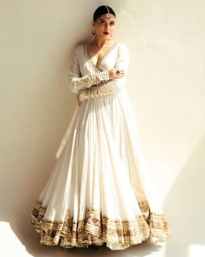 White Anarkali Suit Set