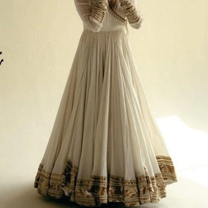 White Anarkali Suit Set